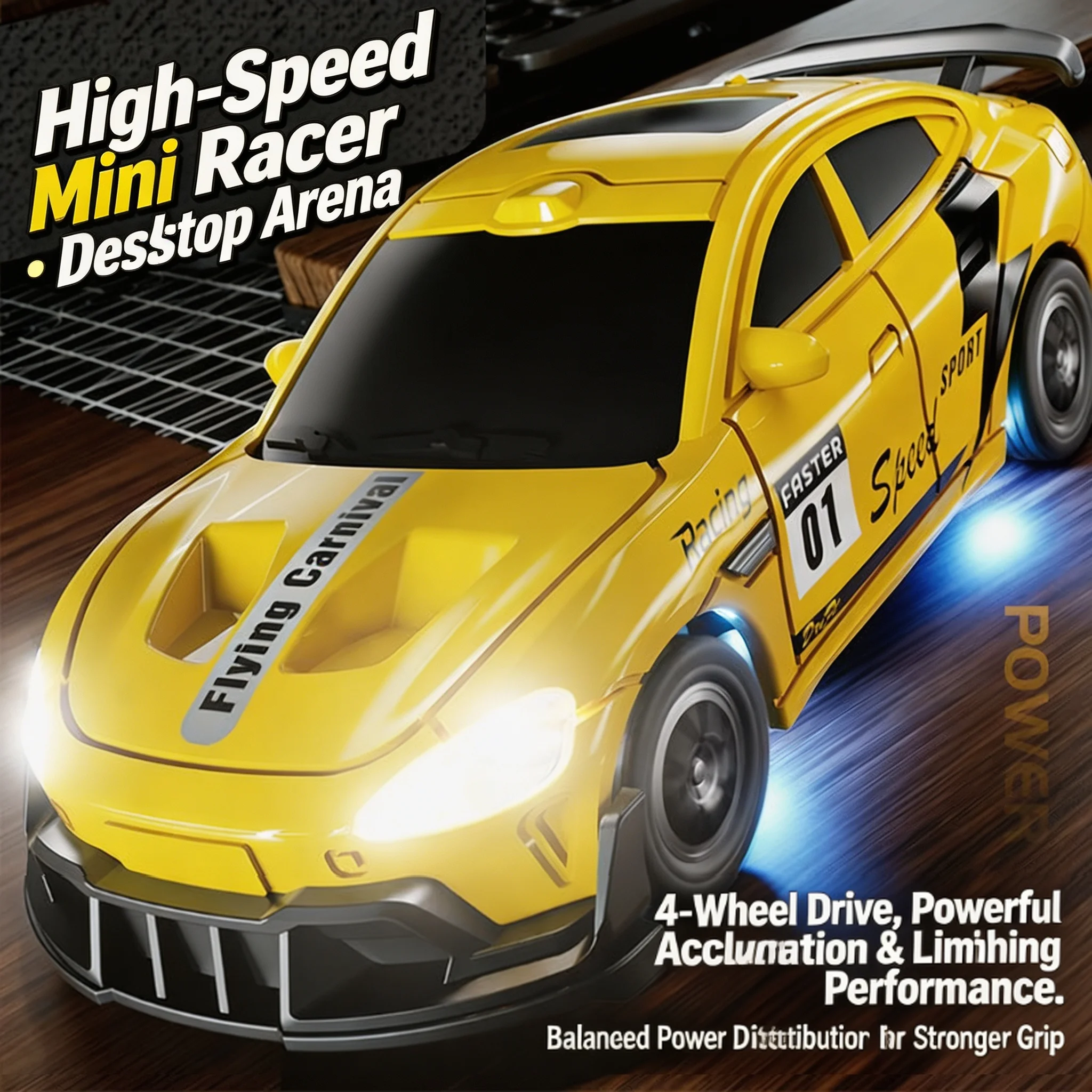 1/64 Mini Remote Drift Car, Four Wheel Drive Full Scale Desktop Toy, Boy's Birthday Gift Controlled by APP
