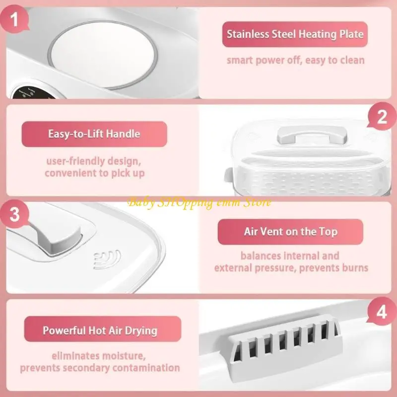 

23GD Усовершенствованная конструкция для подогрева и дезинфекции детских бутылочек Встроенная функция сушки Стандарт ЕС 220 В