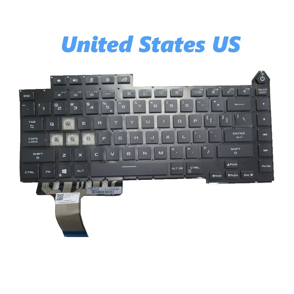 

Laptop Keyboard For ASUS G513IM G513IR G513Q G513QM G513QR PX513IM Black Without Frame With RGB Backlight United States US