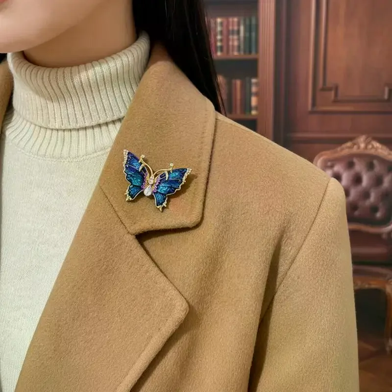 1Pcs Clothing Pin Baroque Luxury  Butterfly Design Brooches For Men And Women Fashion Jewelry Accessories