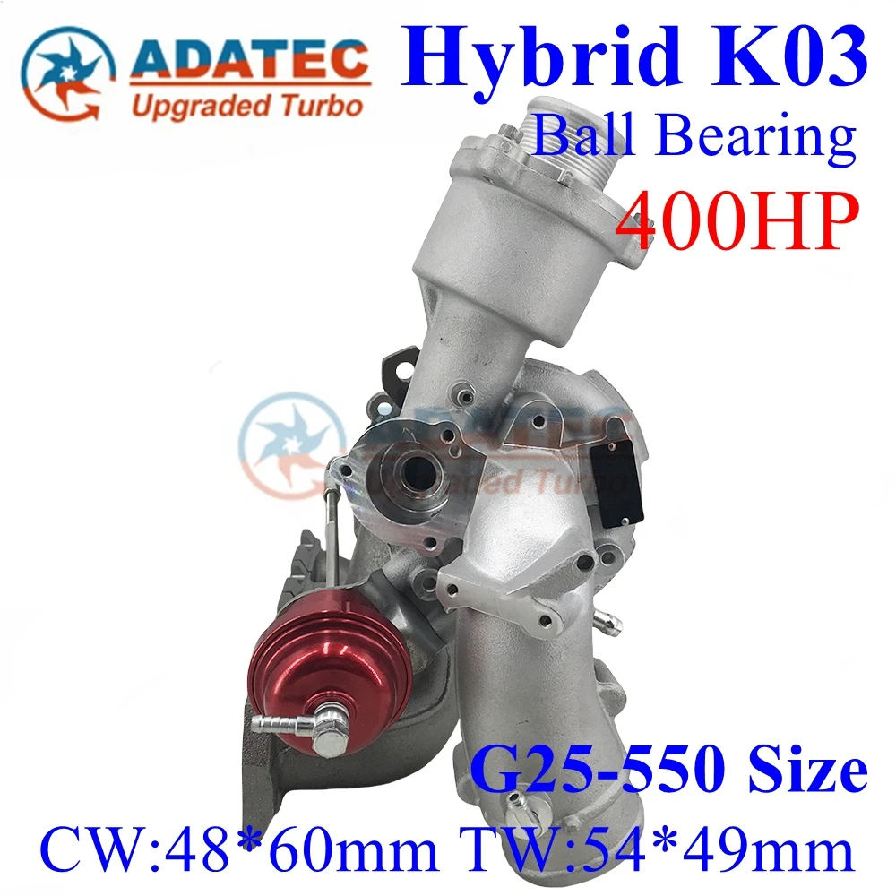 

Hybrid K03 Ball Bearing G25-550 Size Turbocharger 400HP 53039880291 06H145702T 53039700291 Turbine for Audi A4 2.0 TFSI (B8) 13