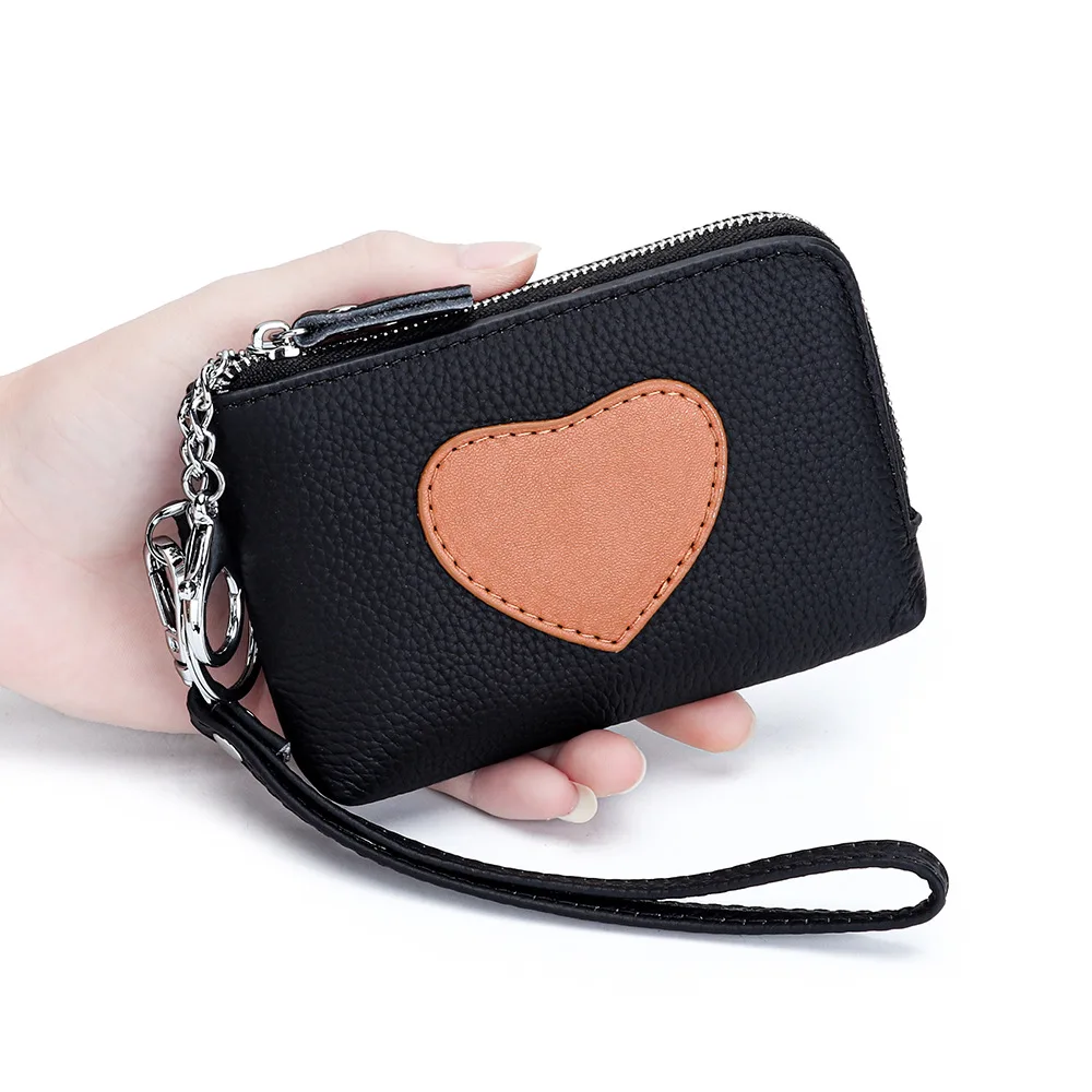 New Genuine Leather Wallet Case Women Coin Purse High Quality Small Money Bag Card Holder Girl Fashion Change Organizer Designer