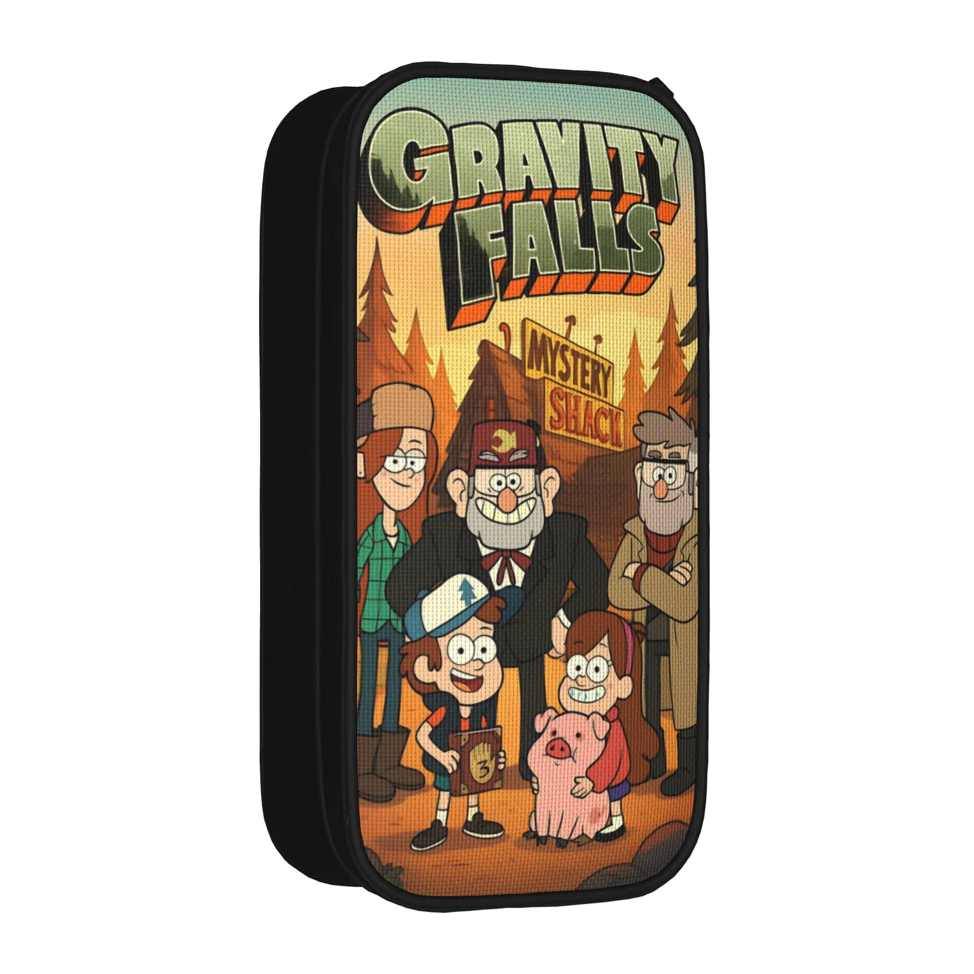 G-Gravity Falls Pencil Case Double Layer Large Capacity Kids  Pencil Box Perfect Gifts