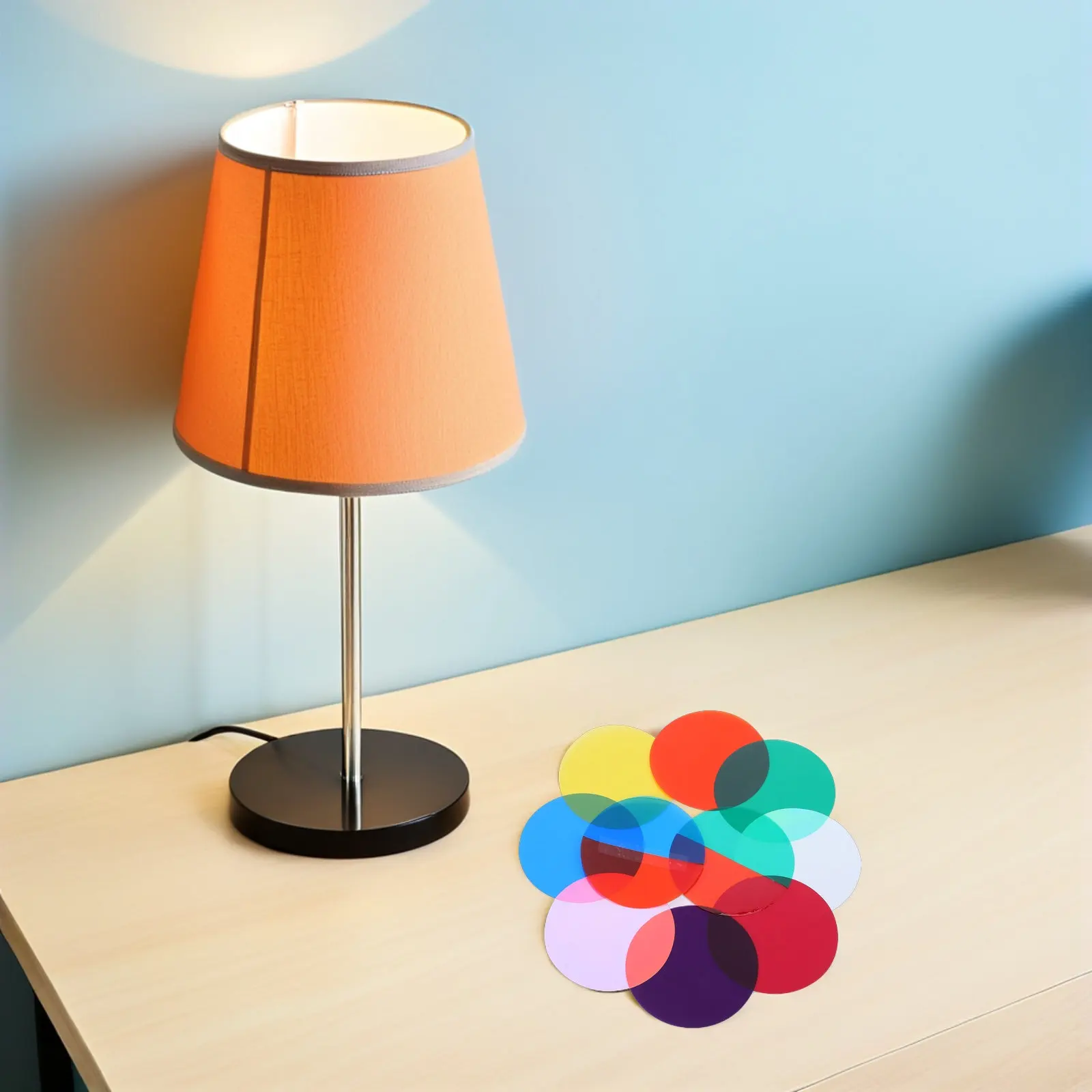 10Pcs Warm Light Colored Gel Filters Self Adhesive Color Correction Sheets Lighting Diffuser Film for Living Room Bedroom