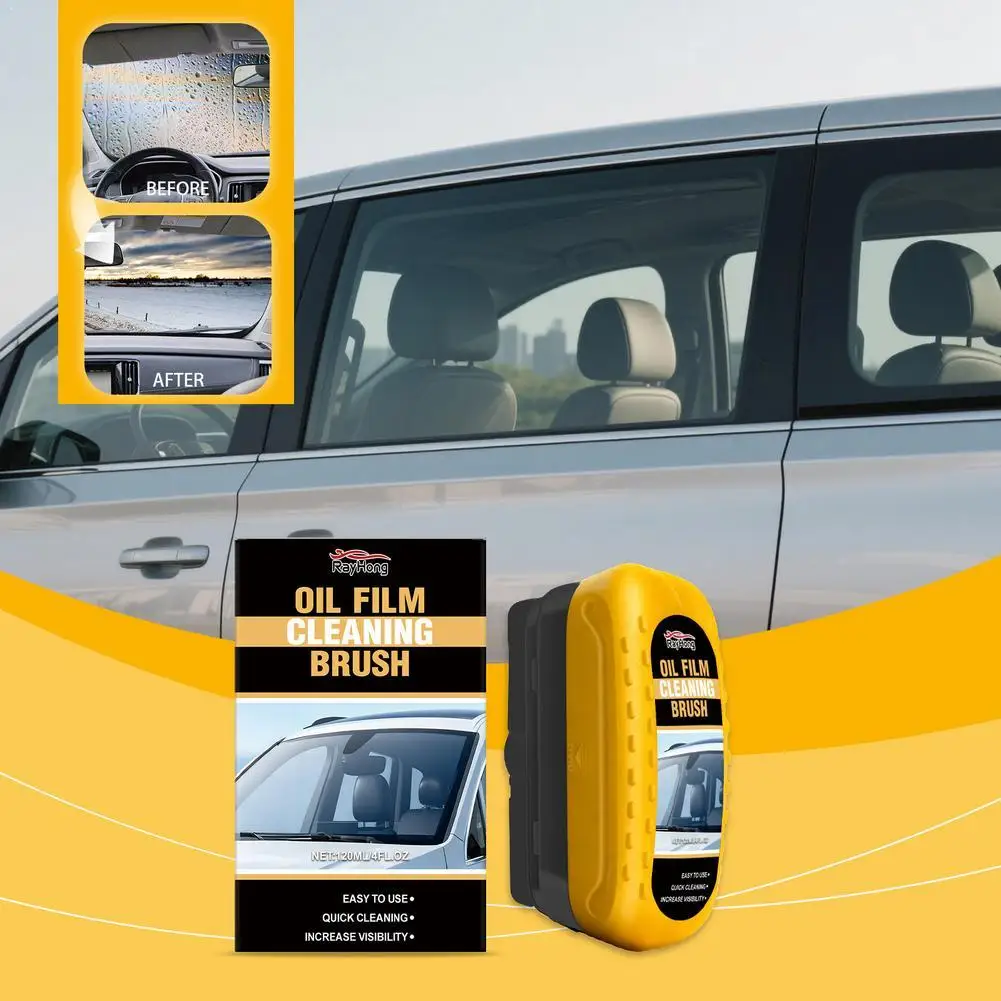 1/2Pcs Car Windshield Oil Film Brush Oil Stain Remover Brush, Clear Bright Auto Glass Oil Film Cleaner  Maintenance Tools
