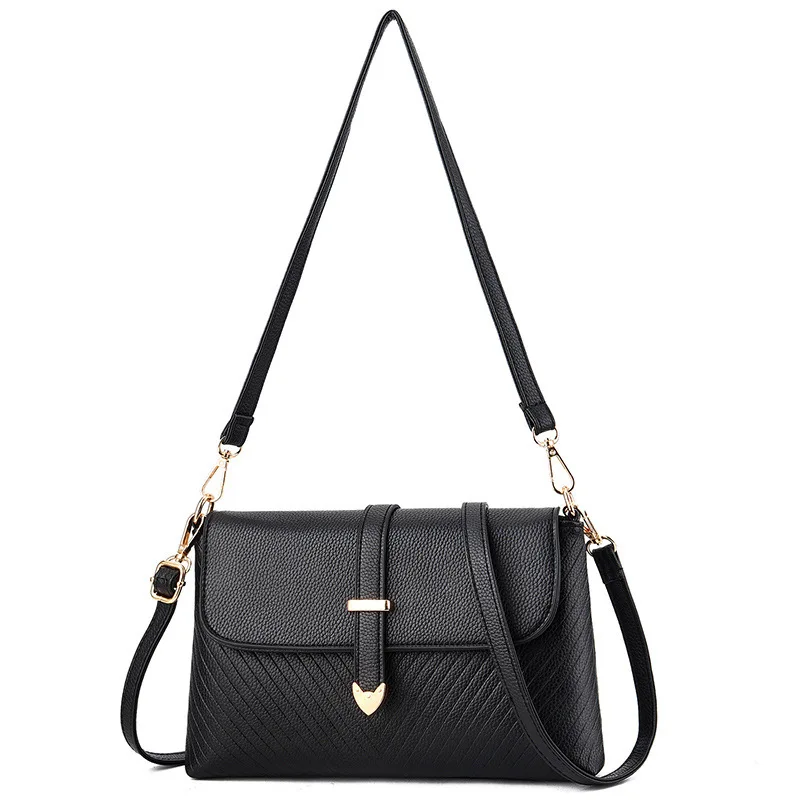 

Korean version of soft leather middle-aged mother messenger bag