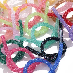 1 Yard 6/7mm Resin Glitter Rhinestones Rope Tube Aurora AB Trimming for DIY Jewelry Bracelet Necklace Wedding Party Decoration