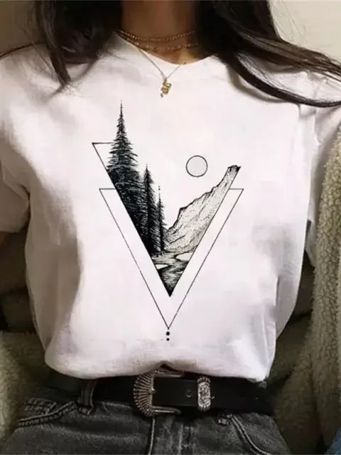 Maycaur Neue Lustige Print T Shirt Frauen Weiß und Schwarz Shirts Mode Rundhals Kurzarm T-Shirt Sommer Tees Casual Top