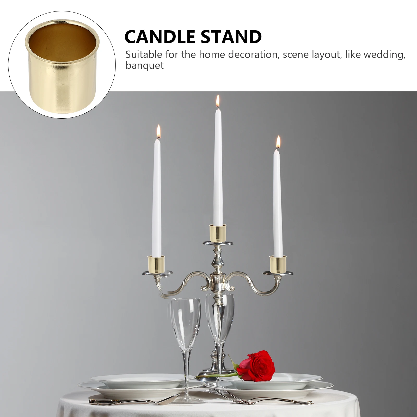 

10pcs Iron Diy Cups Christmas Decorative Candleholder Home Table Candlestick Party Cup Xmas Containers Household Cups