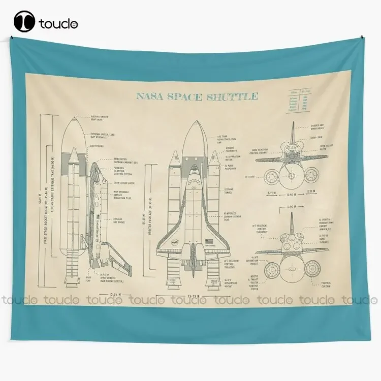 Rockets Rocket Pot Engine Heavy Space Shuttle (Parchment Version) Tapestry High Quality Tapestry Custom Decoration Wall Hanging