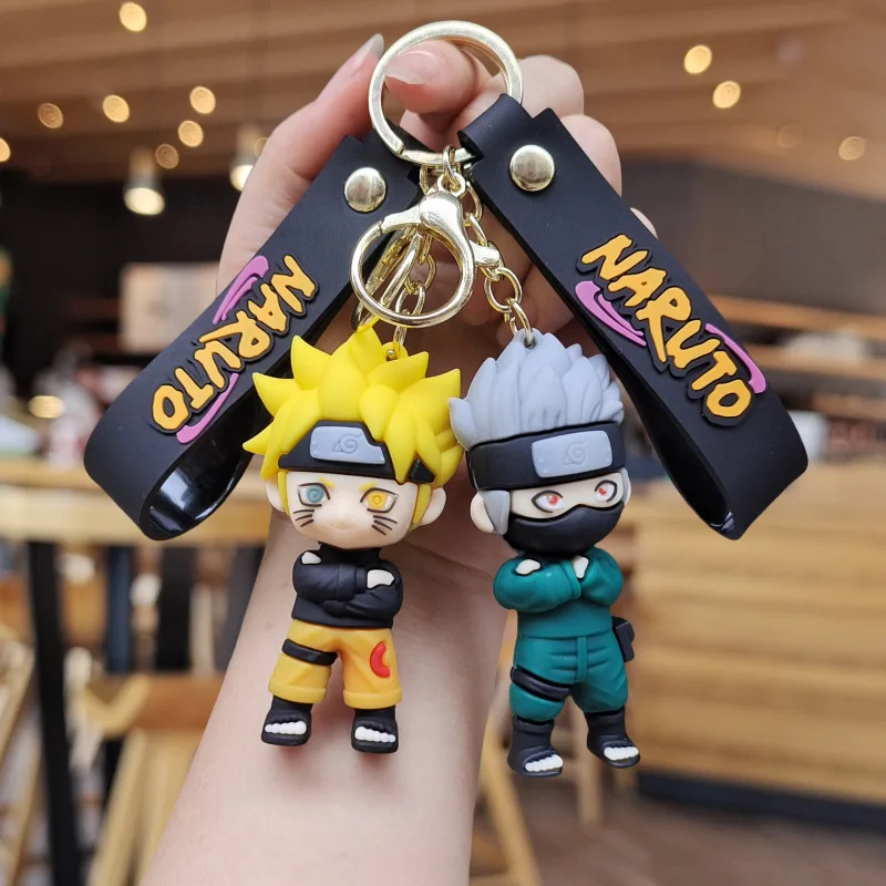 Cute Cartoon Naruto Pendant Keychain Anime Keyring Backpack Pendant Kakashi Bag Doll Decoration Accessories Gifts