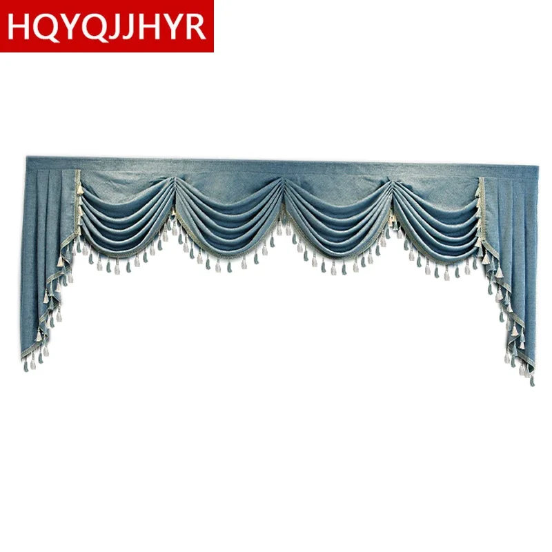 European high-end custom avalance for curtain top living room apartment bedroom hotel kitchen Customizable valance
