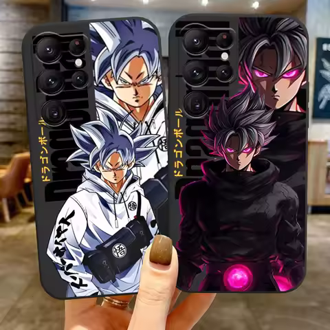 D-Dragon Ball Z Goku Fashion For Samsung Galaxy S24 S23 S22 S21 S20 FE S10 S10E Plus Ultra Pro Lite 5G Black TPU Phone Case