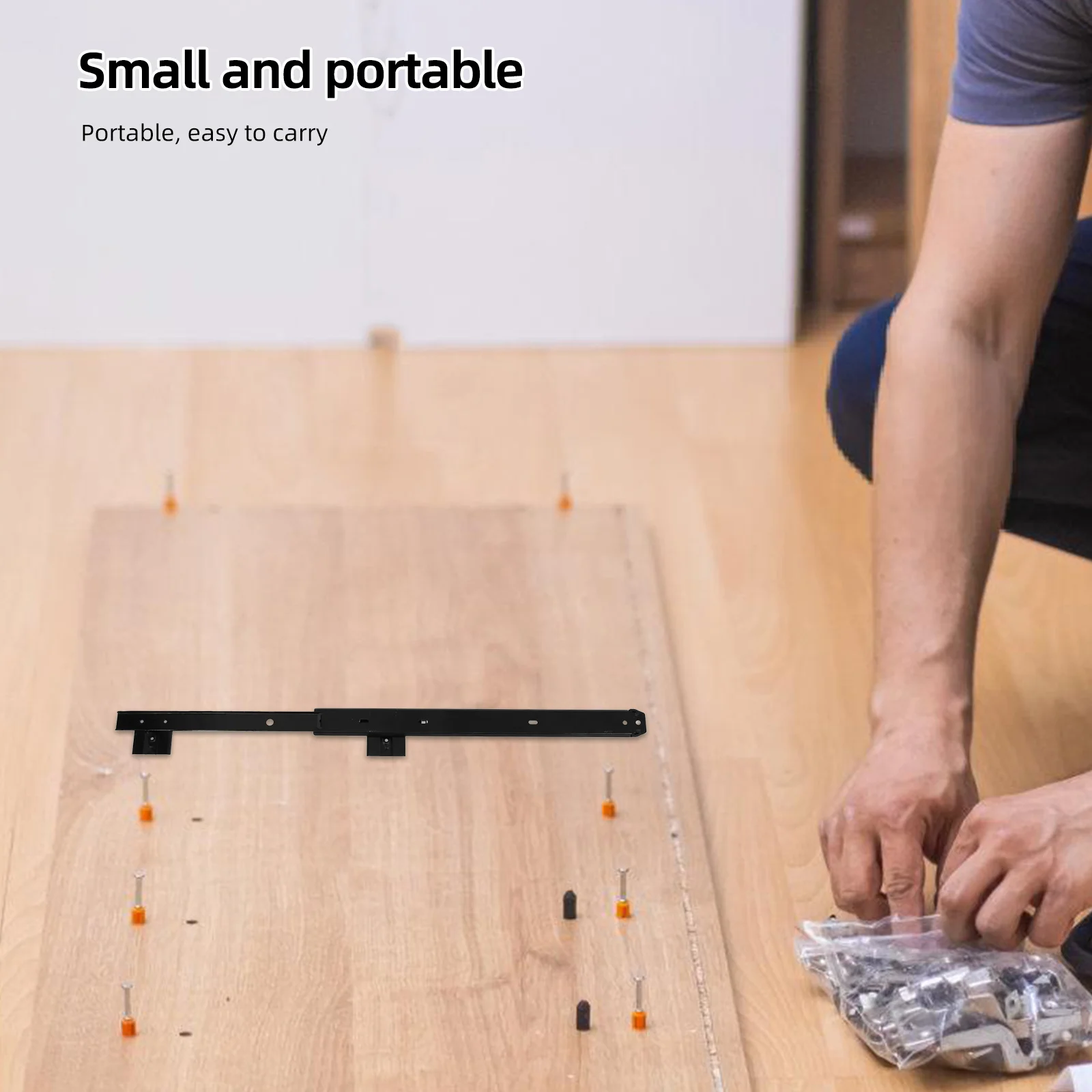 1Set Keyboard Tray Slide 27Inch Heavy Duty Steel Wire Guide Rail for Computer Table Side Mount Drawer Glides Drawer Guide Slide