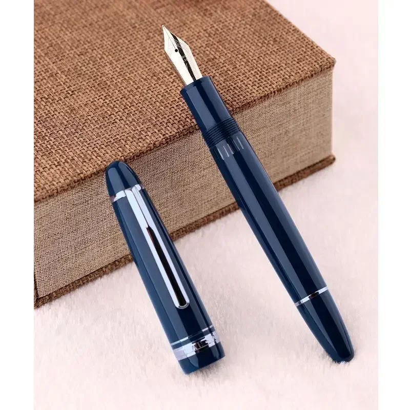 Majohn P136 Перьевая ручка из латуни и поршня из смолы EF/F/M 0,38 0,5 0,7 мм Перо для письма Чернила Mb Ручка Роскошные синие цвета Офисные канцелярские принадлежности