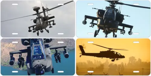 Helicopter Apache Novelty Car License Plate Aluminum