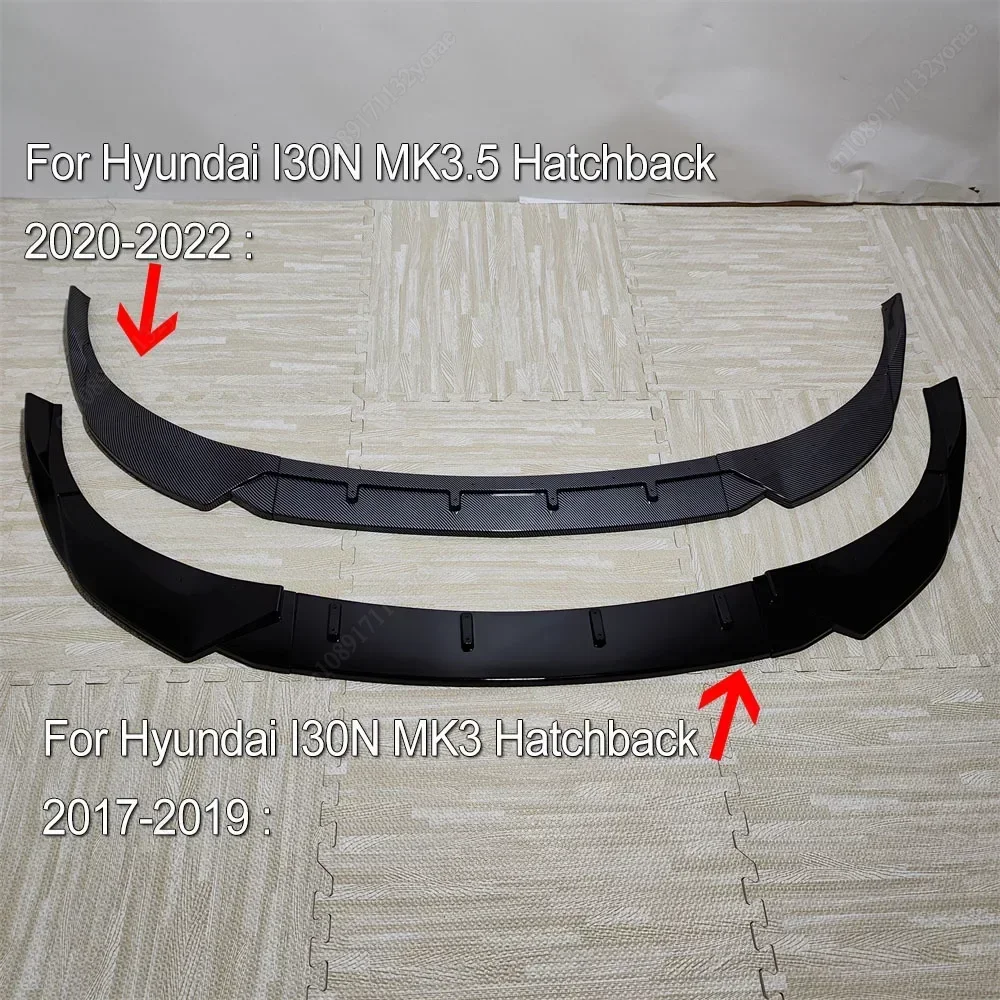 For Hyundai I30N MK3 2017-2019 MK3.5 2020-2023 Car Front Bumper Lip Splitter Diffuser Spoiler Guard Protector Body Kits Tuning view 4