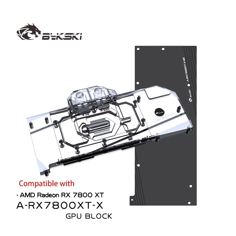 Bykski GPU Block for AMD Radeon RX7800XT Reference Edition Video Card Water Cooling / Full Cover / Copper Radiator A-RX7800XT-X