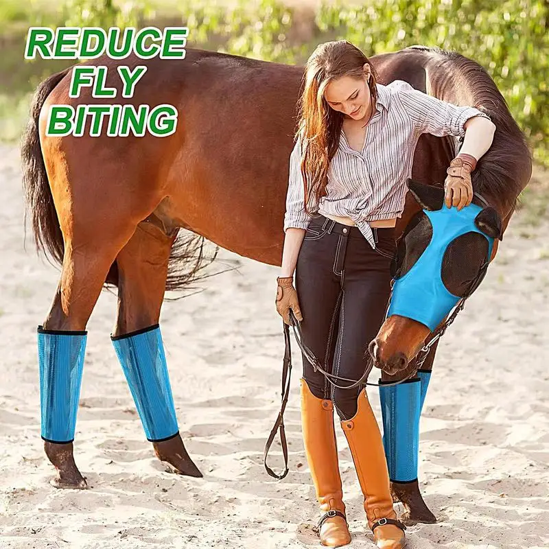 Horse Fly Boots Protective Horse Leg Wraps Adjustable Design Horse Training Protector For Rehabilitation Training And