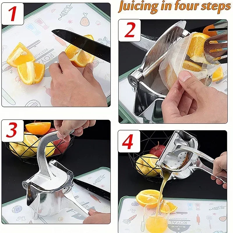 Exprimidor de jugo Manual de aleación de aluminio, exprimidor de frutas a presión, Granada, naranja, limón, accesorios de cocina