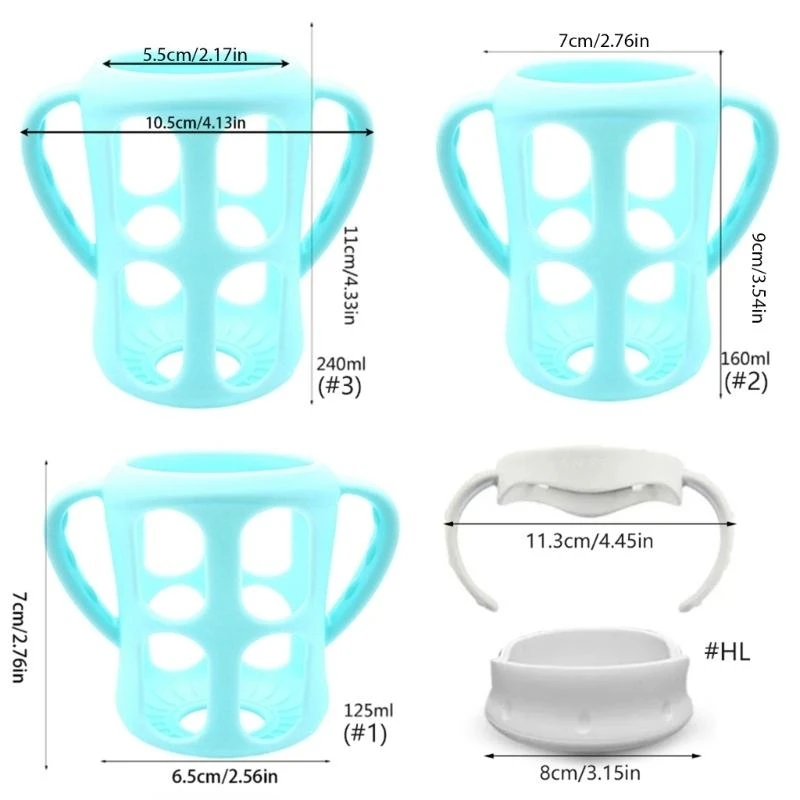 

125/160/240ML Baby Feeding Bottle Handle Case Cover Comfortable Grip Sleeve G2TD