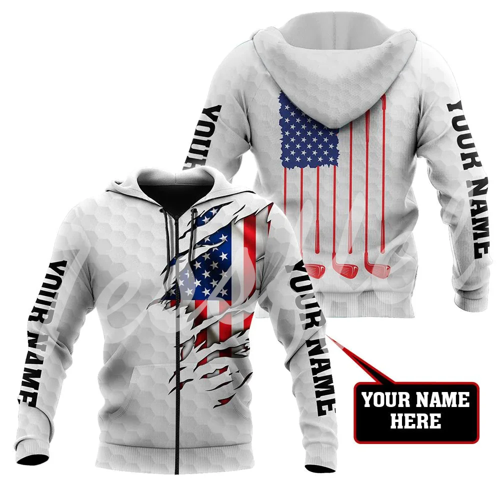Custom Name Sports Golf Player Tattoo Golfer Tracksuit Retro 3DPrint Streetwear Pullover Harajuku Casual Funny Jacket Hoodies 7X