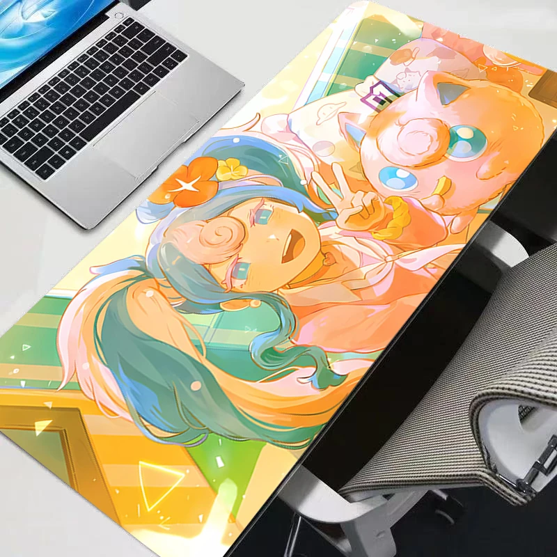 

90x40cm Mouse Pad Gaming Accessories Gabinete Gamer Computer Desk Mat P-Pokemon Jigglypuff Non Slip Keyboard Pad Tablet Mousepad