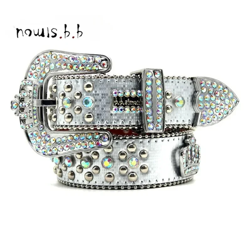 Punk Diamond Rhinestone เข็มขัดแฟชั่นคริสตัล Studded เข็มขัด Cinto De Strass เข็มขัดกางเกงยีนส์สตรีตกแต่ง