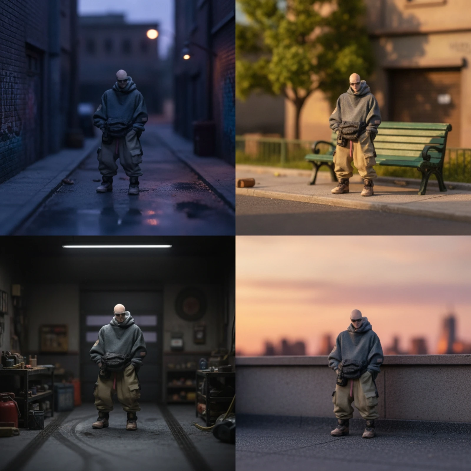 Miniature Figurine Compact Streetwear Figure Tabletop Figurine Detailed for Collectors, Dioramas, Desk Decor