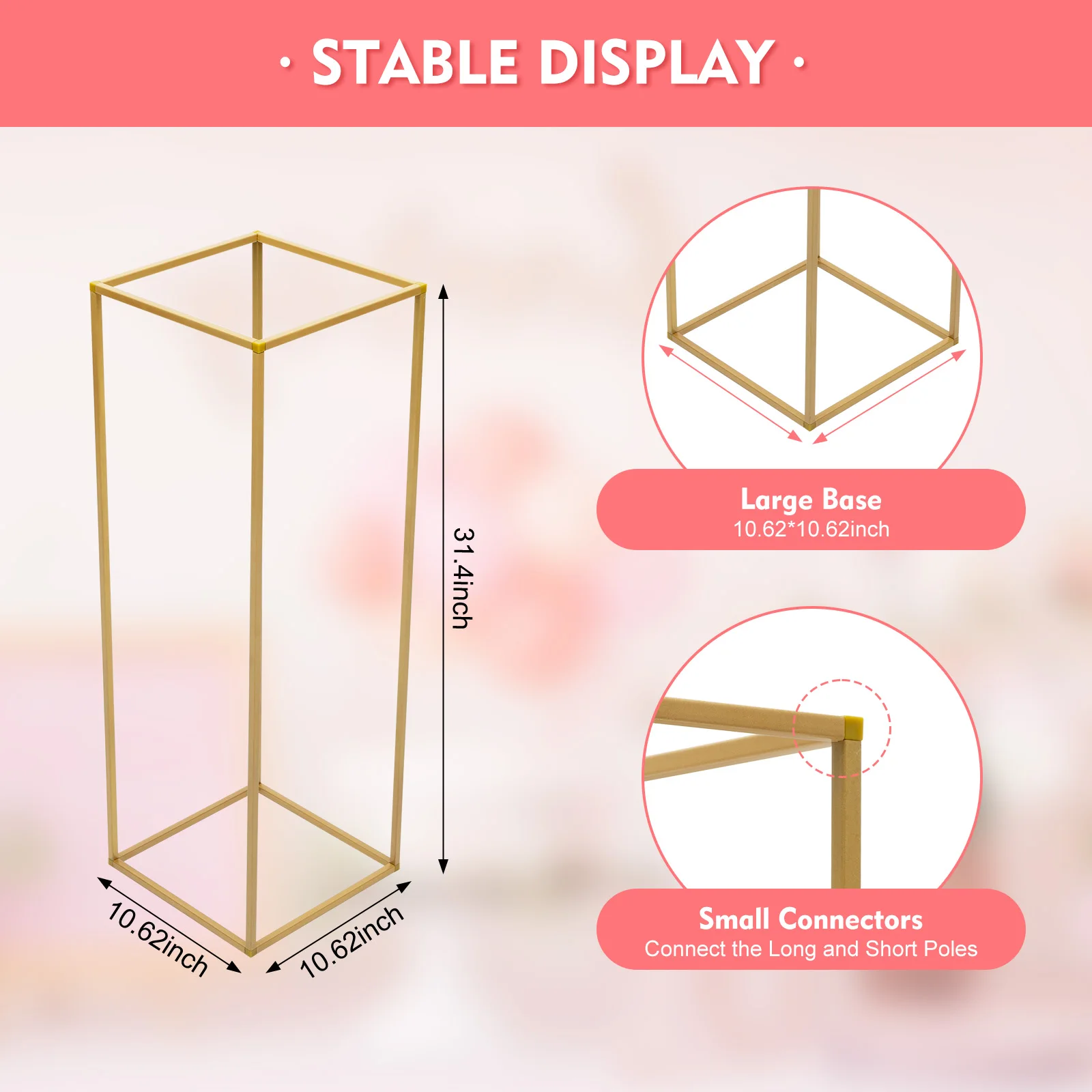 10x 31.5 ins Tall Gold Metal Flower Stand for Wedding Table Centerpieces Decor