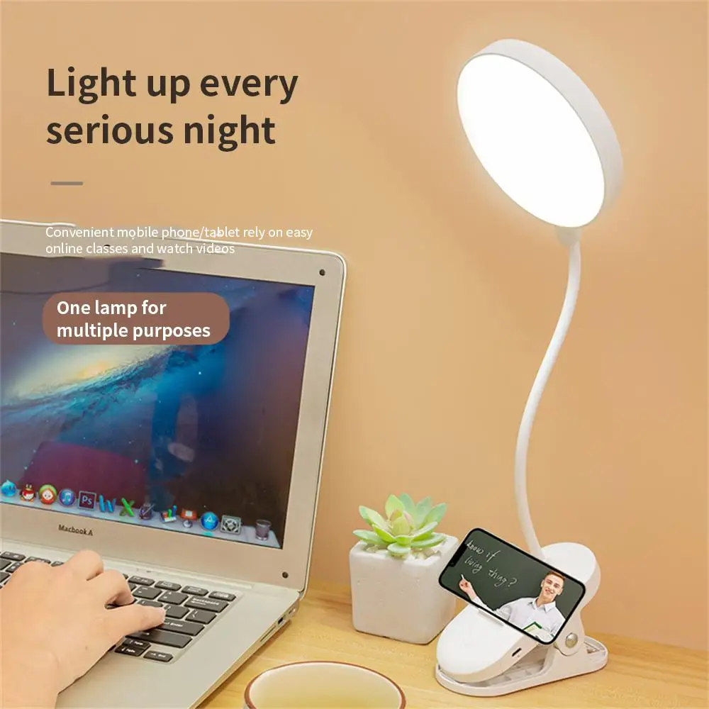 For Study Reading Office Work Book Lights Usb Rechargeable Table Lamps Night Reading Lamp Adjustable Clip Led Desk Lamp