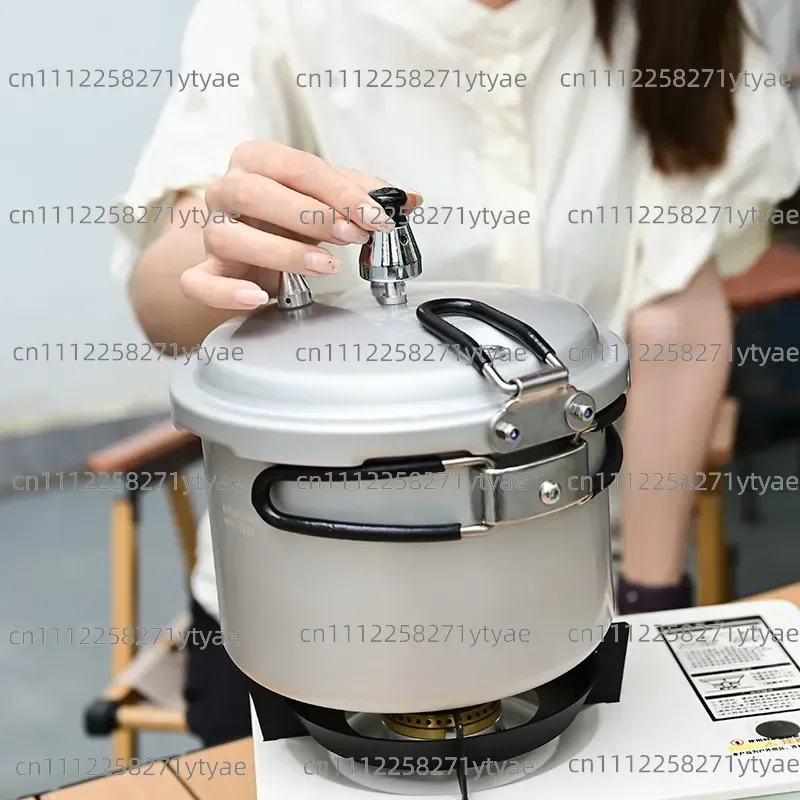 Double Happiness Outdoor Pressure Cooker Portable Self-Driving Highland Pressure Cooker Small Mini Foldable Handle Cooking