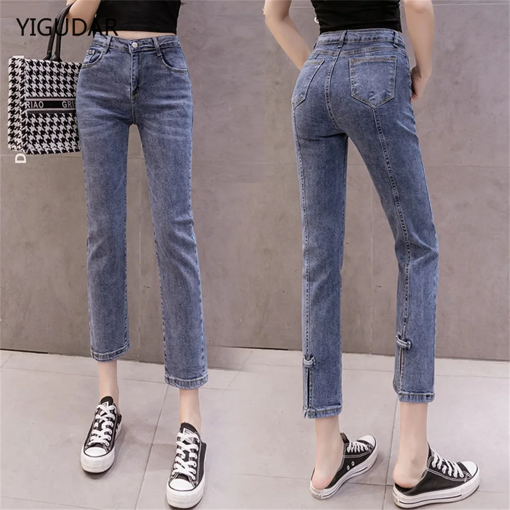 

Women Jeans Vintage Straight Mom Jeans Loose Blue Denim Pants Ankle Length Trousers Female Casual Streetwear Harem Pants Jeans