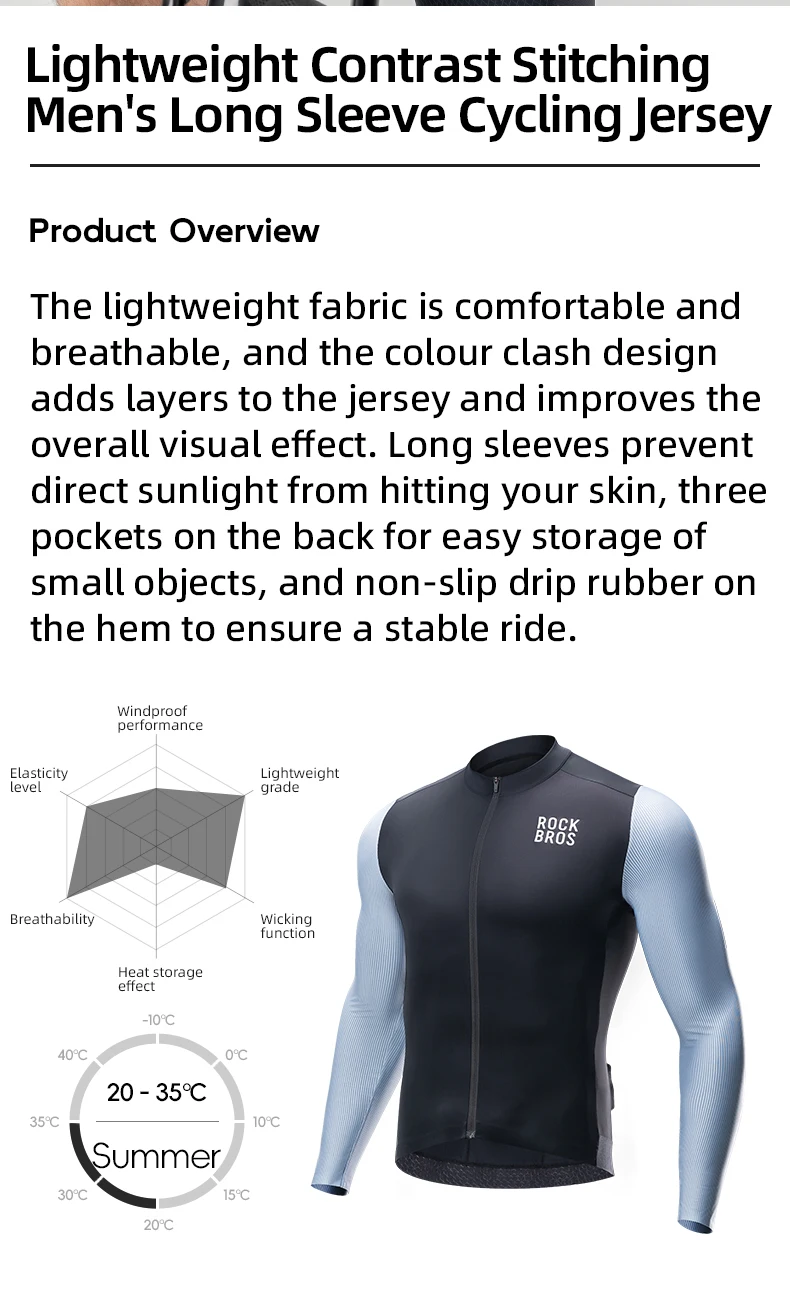 ROCKBROS Color Blocked Radtrikot Mann Sommer MTB Straße Atmungsaktiv Komfort Radfahren Maillot 3D Cut Racing Fahrradshirt – Detail 2