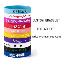 Custom Popular Sports Silicone Bracelets&Bangles ID Logo Letter Intaglio Silicone Wristband for Kids Adult Youth Gits Wholesale