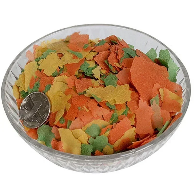 New 100g/pack Tropical Ornamental Fish Thin Slice Food Aquarium Fish Feed Fish Seedling Fattening Food Family Fishing Accessory