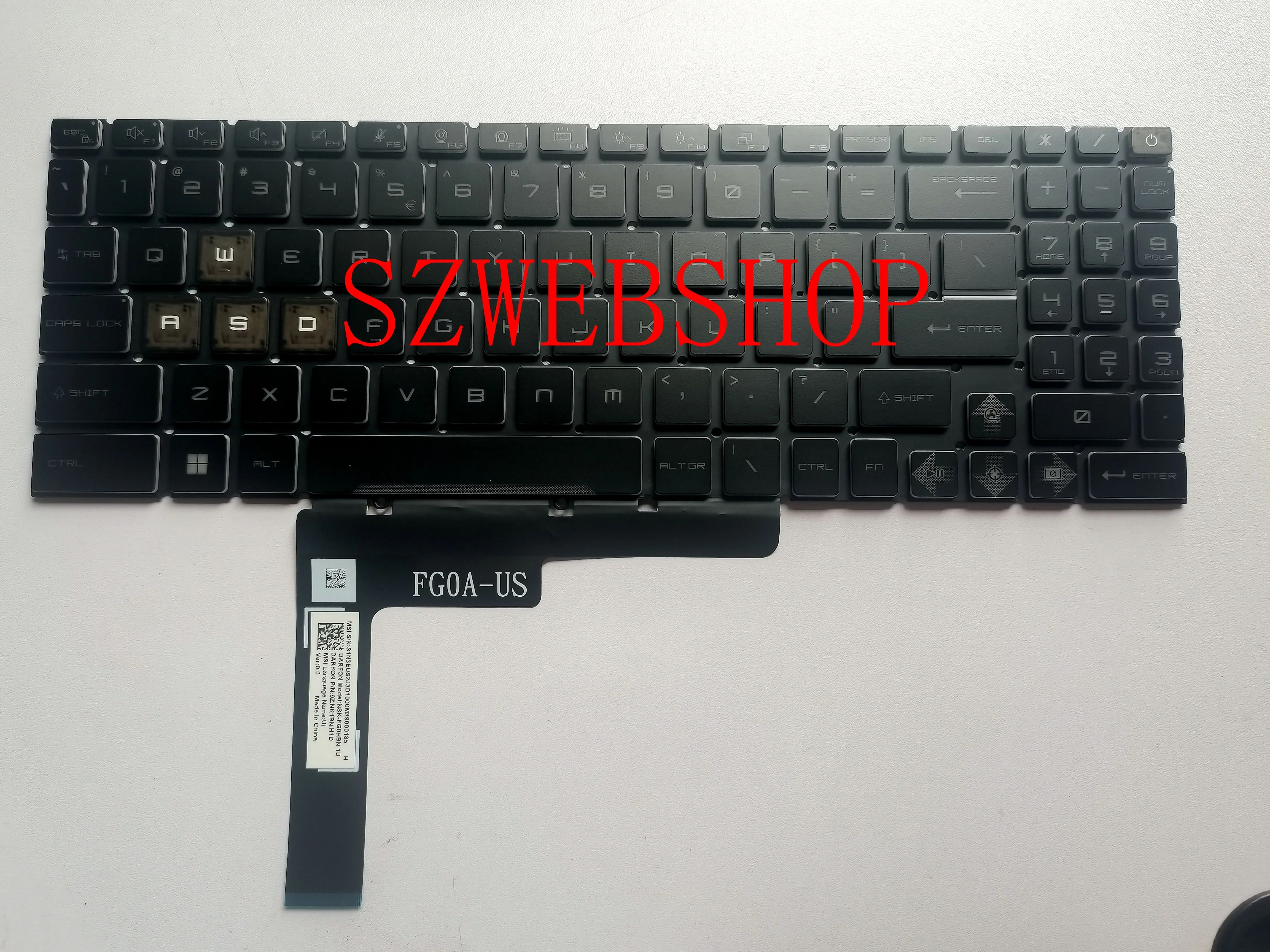 

New Laptop For MSI Bravo 15 B7EDP C7VE C7VF 17 C7UDX D7VF MS-158P Keyboard US blue Backlit