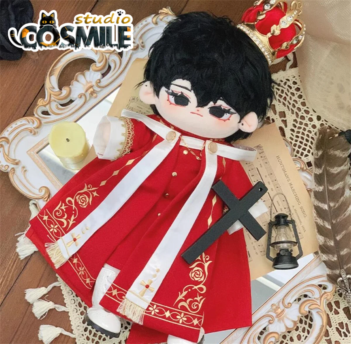 Knight Red Pope Church Priest Devil Prince Costume Stuffed 30cm Plush Dol Accessories Doll\'s Clothes KN Dec