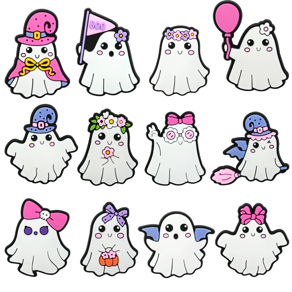 NEW 1-12Pcs Halloween Cartoon Series PVC shoe Accessories DIY Detachable Waterproof PVC Creative Shoe Decorations