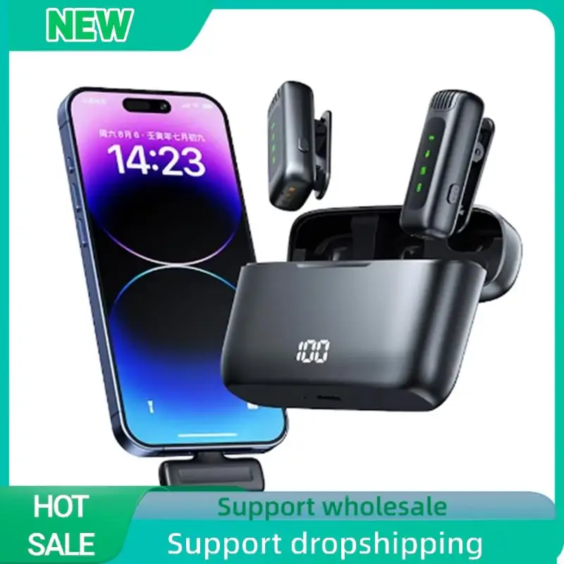 

Твердый беспроводной петличный микрофон, портативный микрофон с шумоподавлением и зарядным устройством