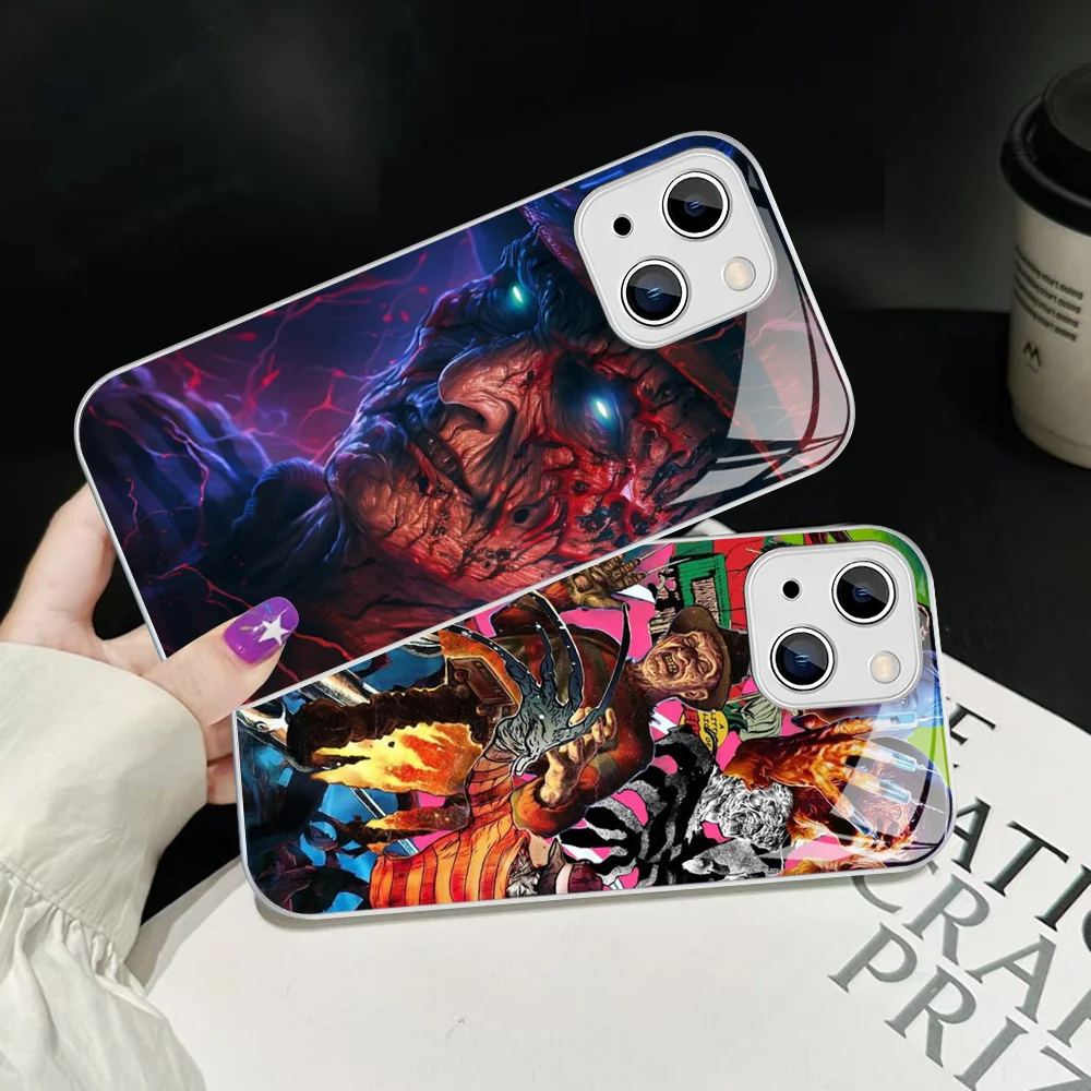 Film K-Krueger F-Freddy Phone Case Tempered Glass For iphone 14 13 12 11 Pro Mini XS MAX 14Plus X XS XR Cover