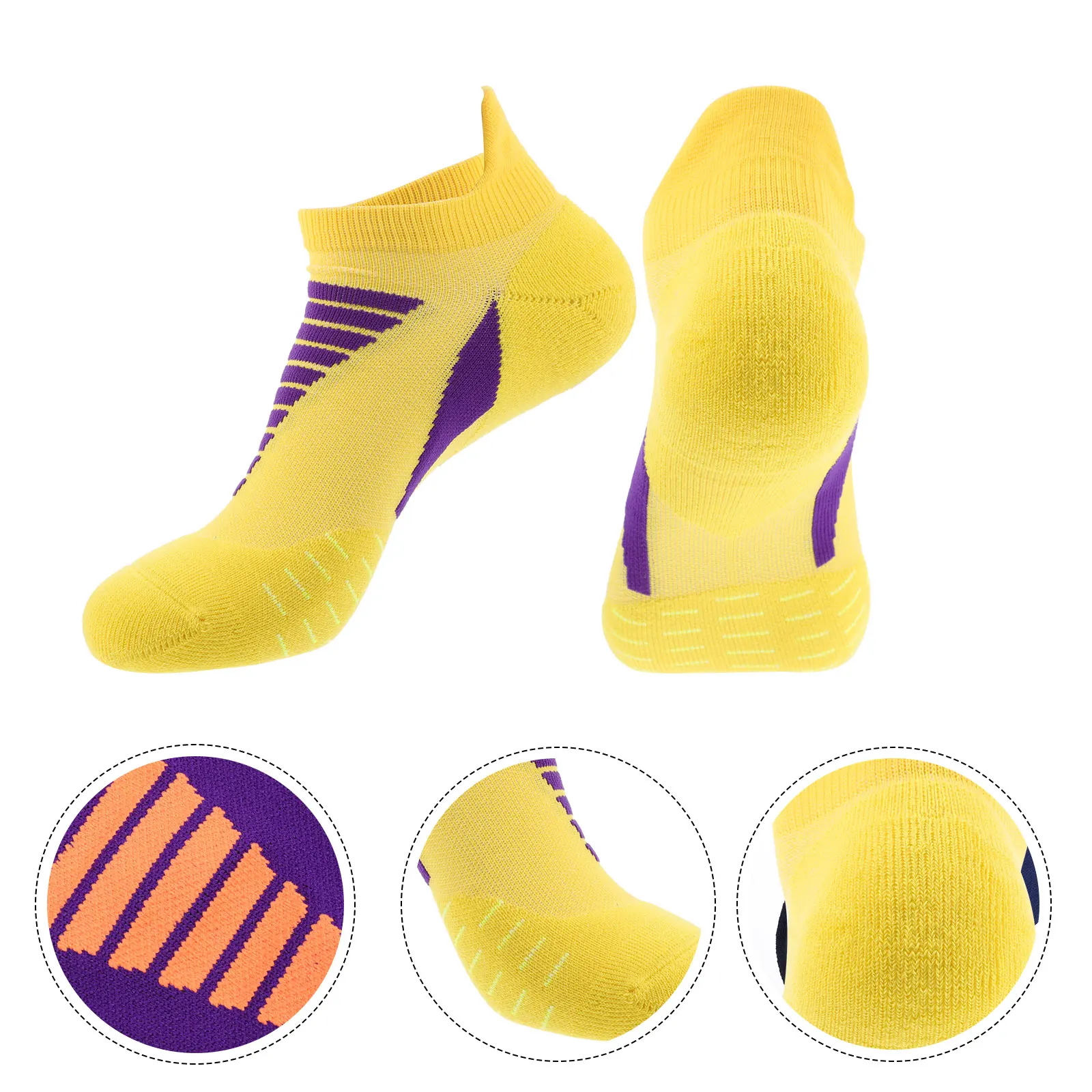 5Pairs Anti Odor Sports Socks for Men Breathable Nylon Short Tube Jacquard Comfortable Running Cycling Walking Socks