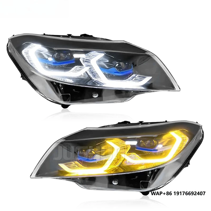 JUSHUN Headlamp Assembly for ‘BMW Z4 E89 09-16 Headlights Modified M4 ’Laser Style Headlight Dual Color Yellow White DRL