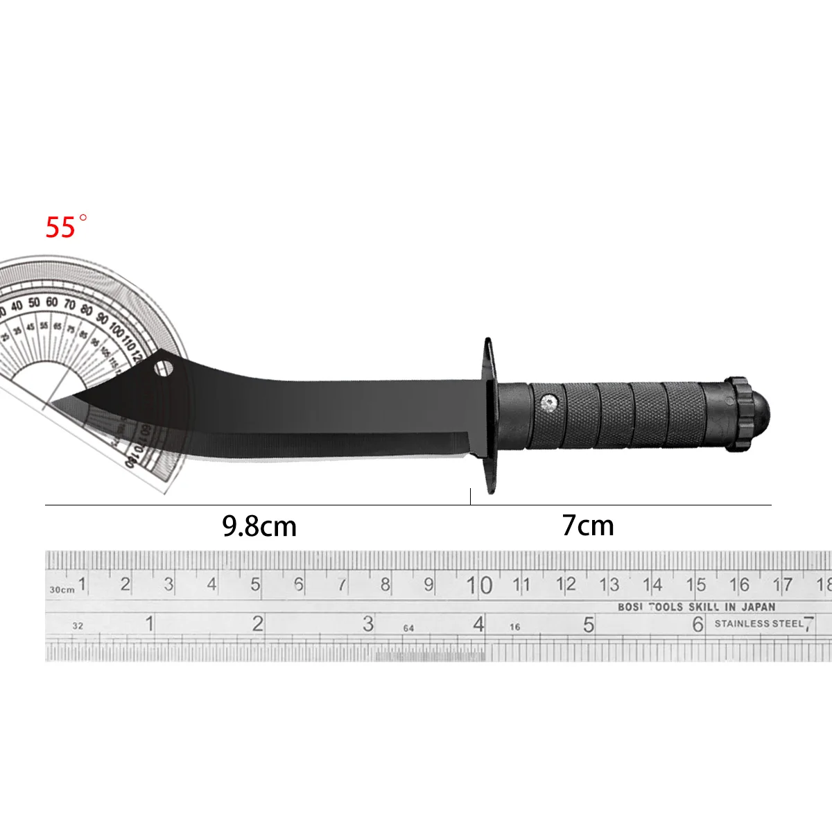 12.1 inch Military Tactical Knife with Scabbard Stainless Steel Outdoor Survival Knife for Self Defense Hiking Camping