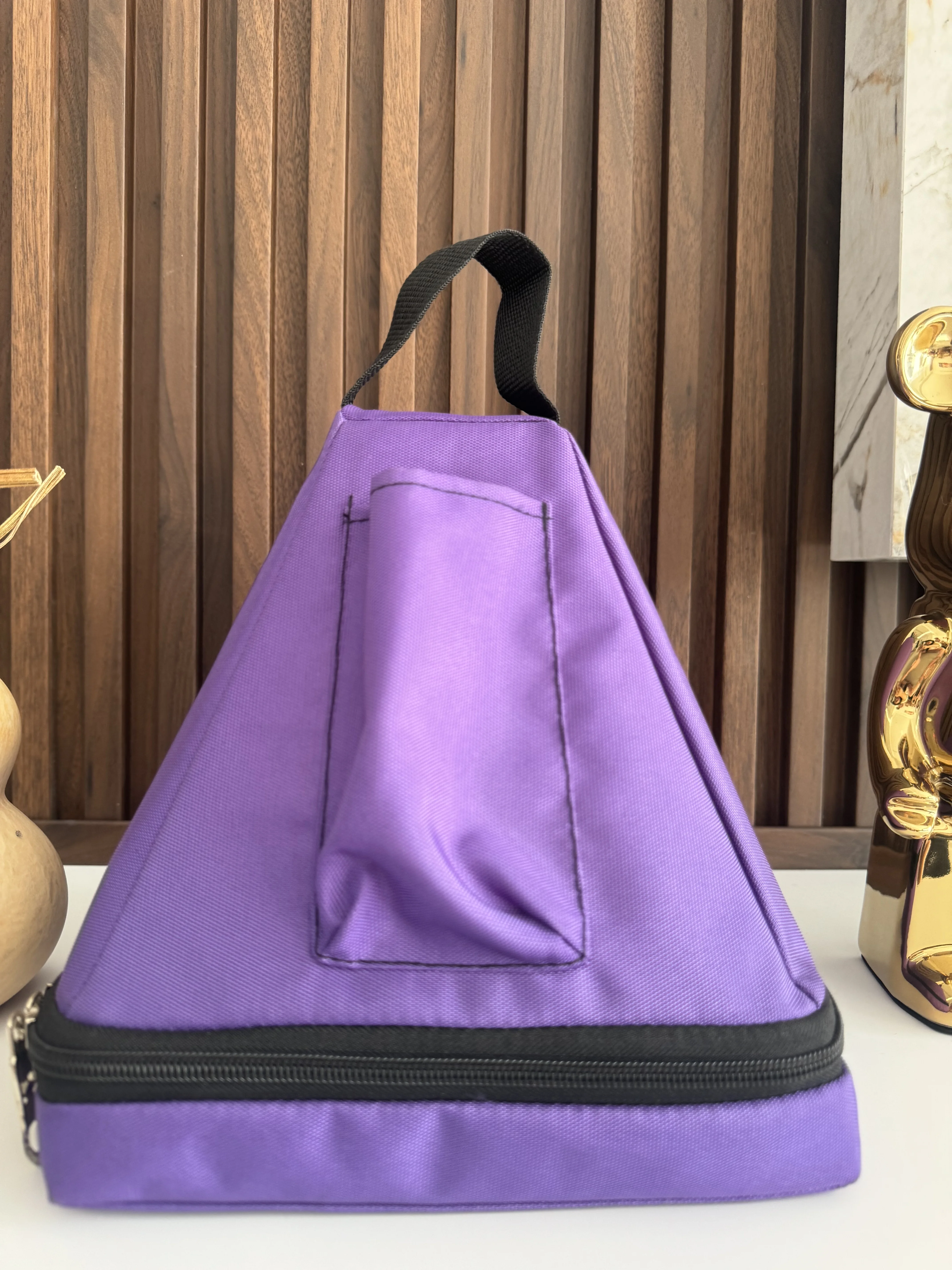 Canvas Heavy Duty Carry Case for Crystal Singing Pyramid Purple Canvas Material to Protect Bowls Safety