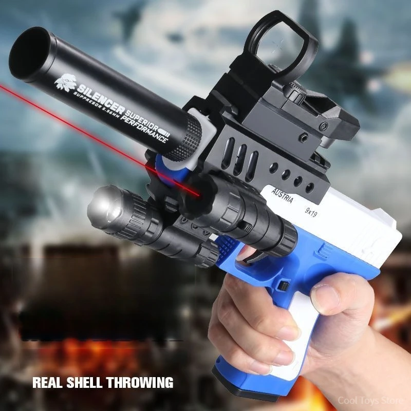 Toy Pistol Soft Bullet Shell Ejecting Air Toys Guns Manual Fake Gun Fidget Launcher Model for Boys Birthday Gifts Children