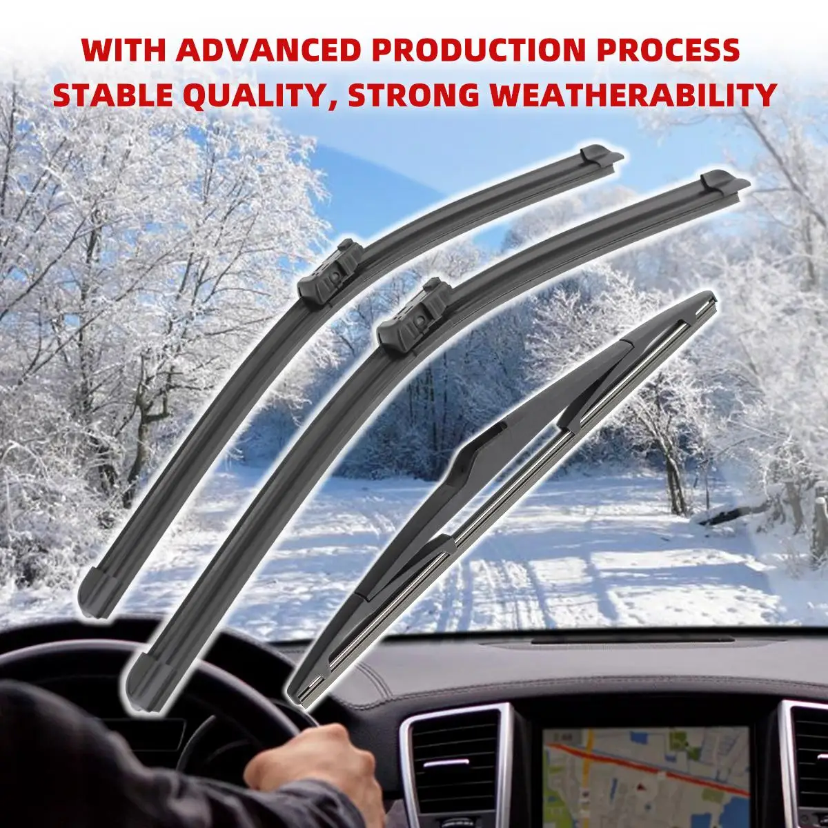 3PCS Car Wiper For Kia Ceed 2006-2009 Front Rear Wiper Blades Brushes Auto Accessories 2006 2007 2008 2009