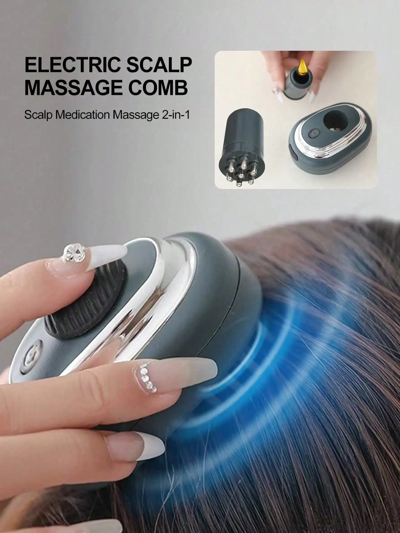 Scalp Electric Liquid Guide Comb Discharge Massage Comb Ball Massage Head Treatment Essential Oil Introduction Massager