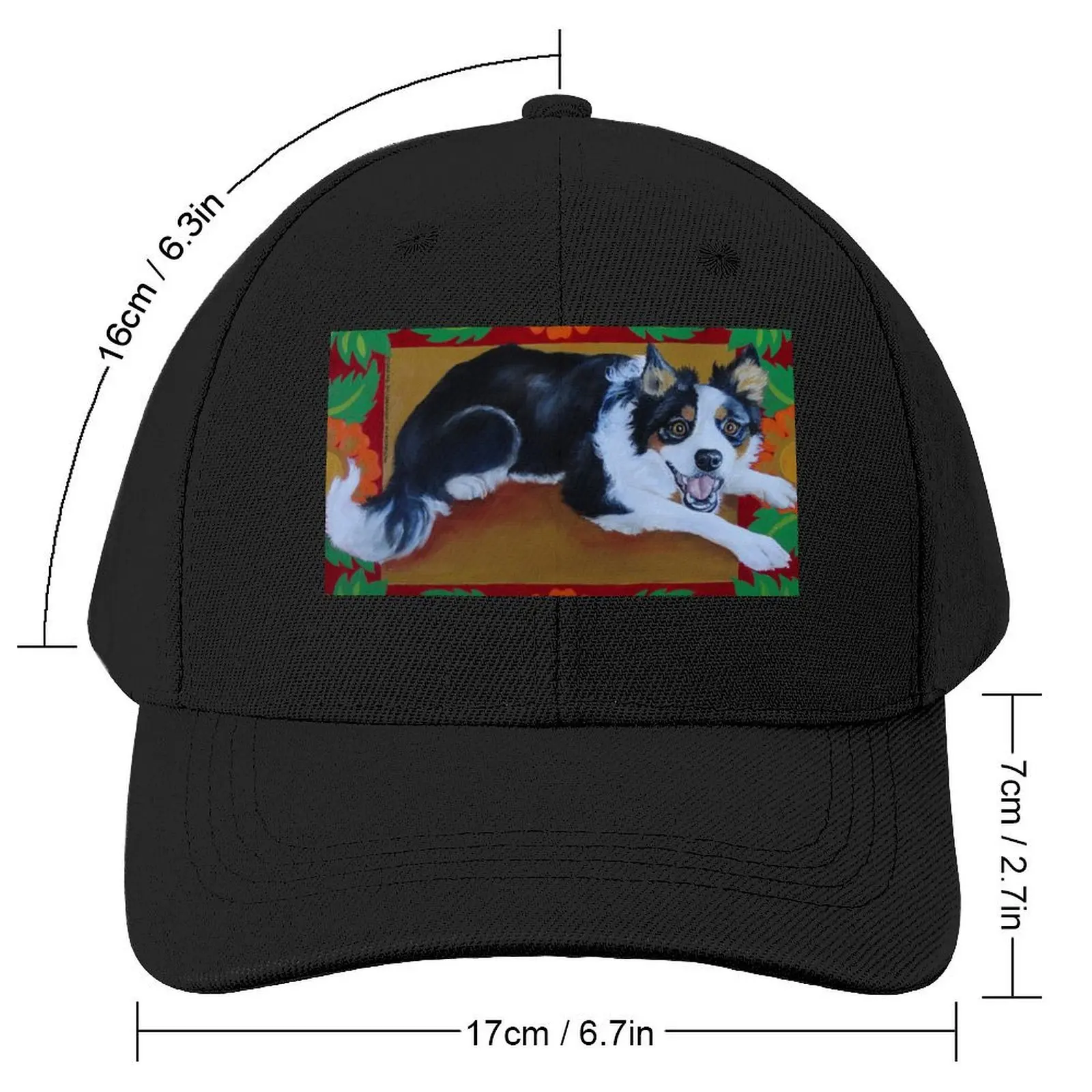 Border Collie Ready To Work! Baseball Cap Sports Cap hiking hat Sunhat Women Beach Fashion Men's