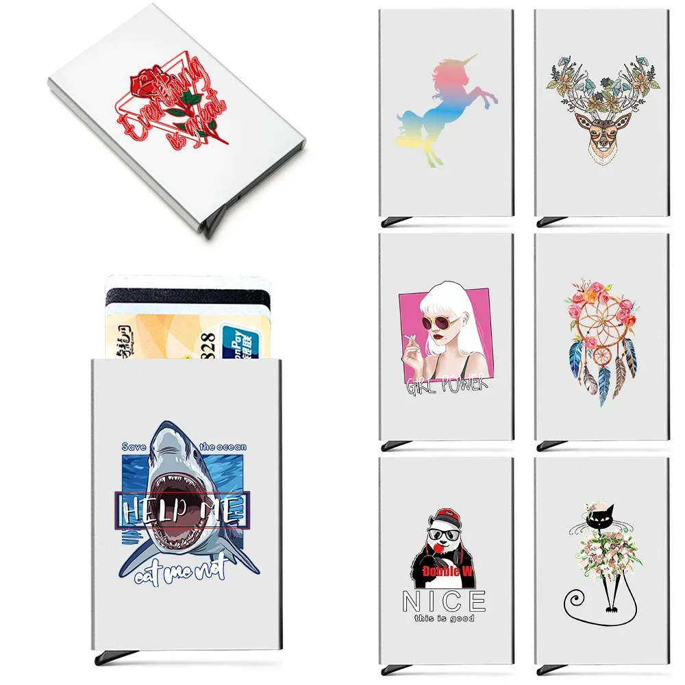 

Mini ID Credit Men's Card Holder 2026 New Color Printed Brand Luxury Wallet Anti Rfid Blocking Protected Magic Slim Money Case